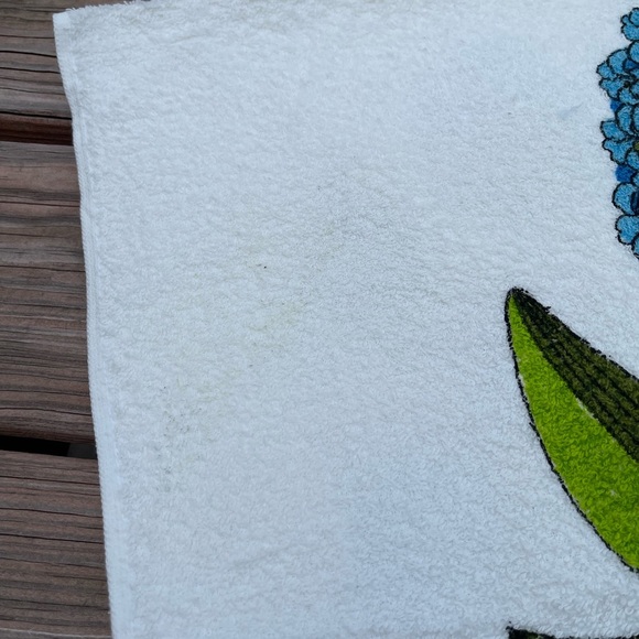 Vintage Cannon Bath Towel Lot 70s Retro Hydrangea Iris Daisy Floral Fringe MCM - Picture 5 of 16